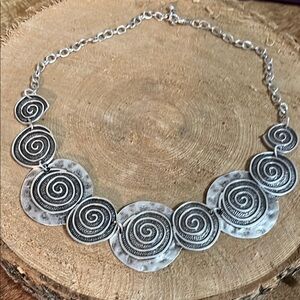 Stunned Silver Spiral Necklace